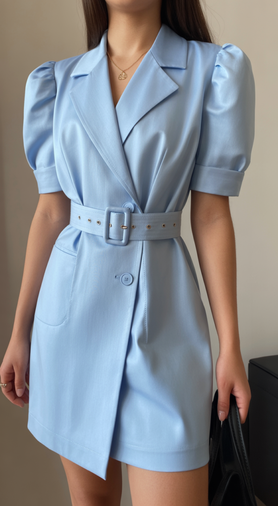 Powder Blue Wrap Dress