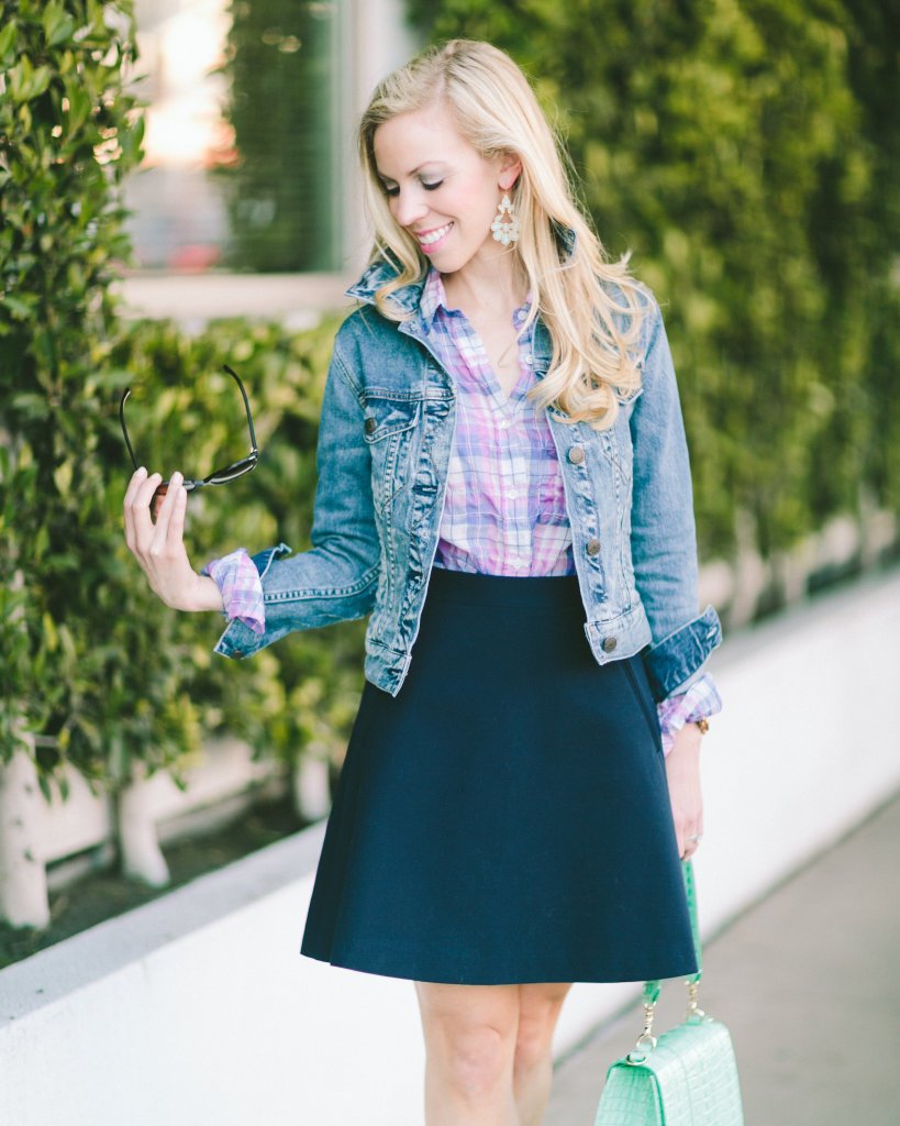Pastel Plaid Shirt and Denim