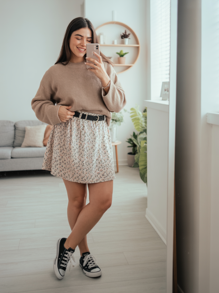 19. Puff Sleeve Top and Black Jeggings