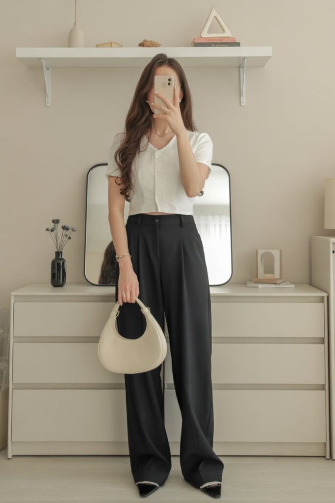 Polished Black-and-White Outfit