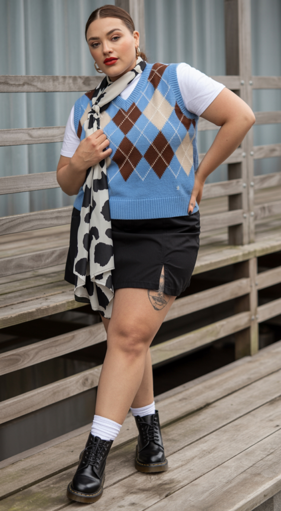5. Preppy Chic with an Edgy Twist