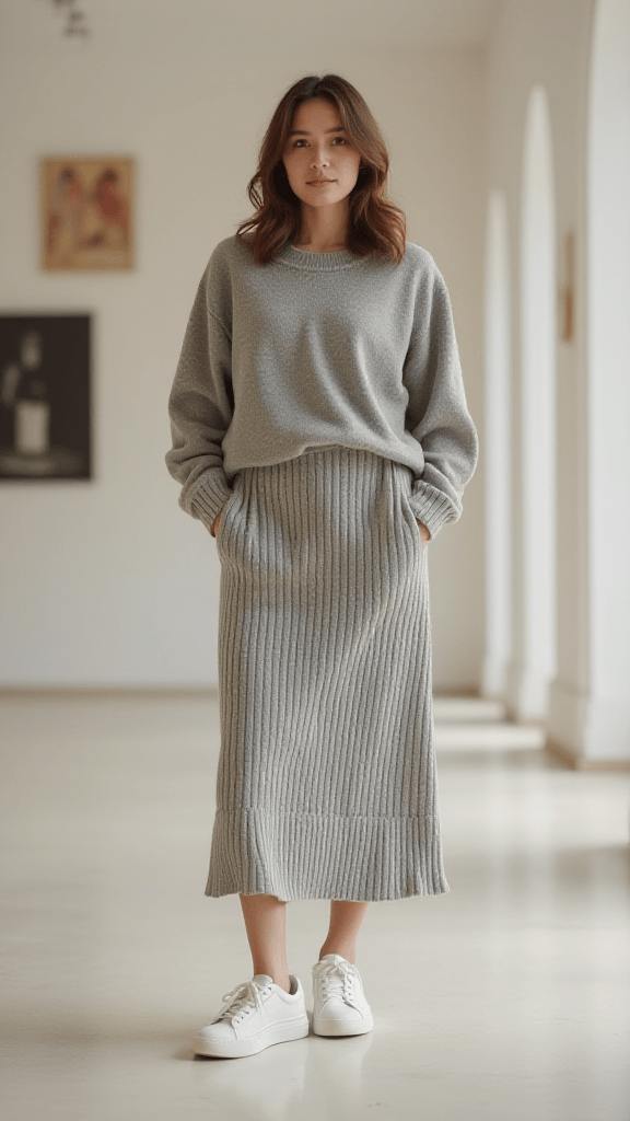  Knit Skirt with Matching Sweater
