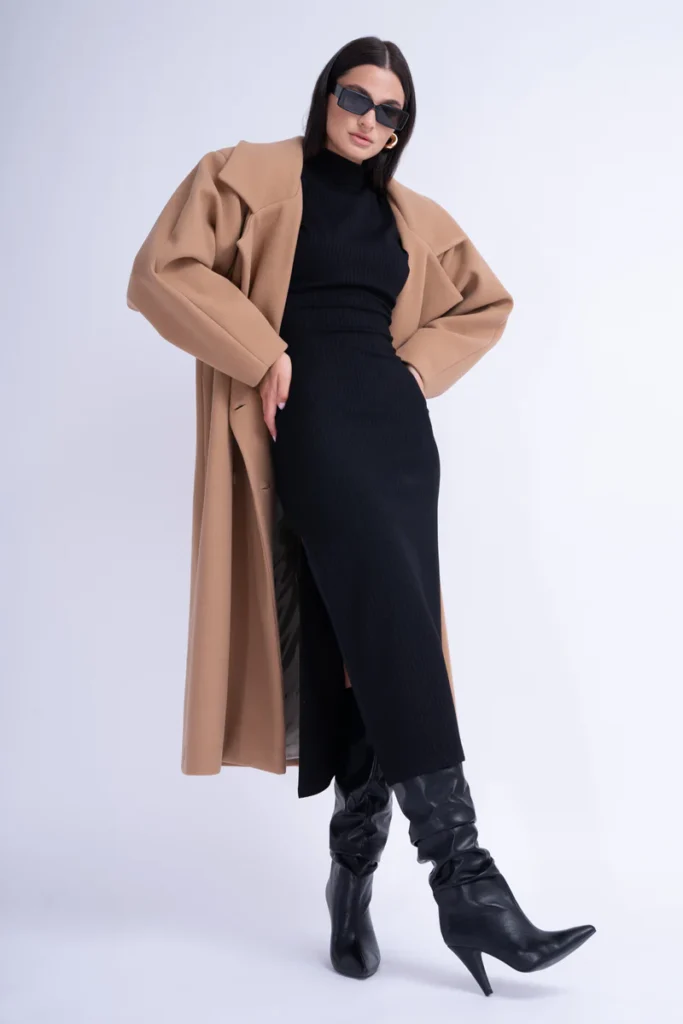15. Oversized Scarf and Structured Coat