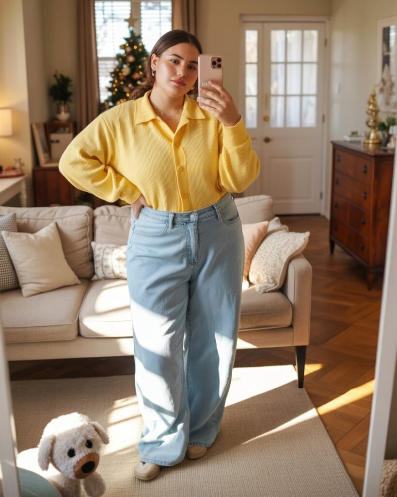 14. Cropped Cardigan and High-Waisted Skirt