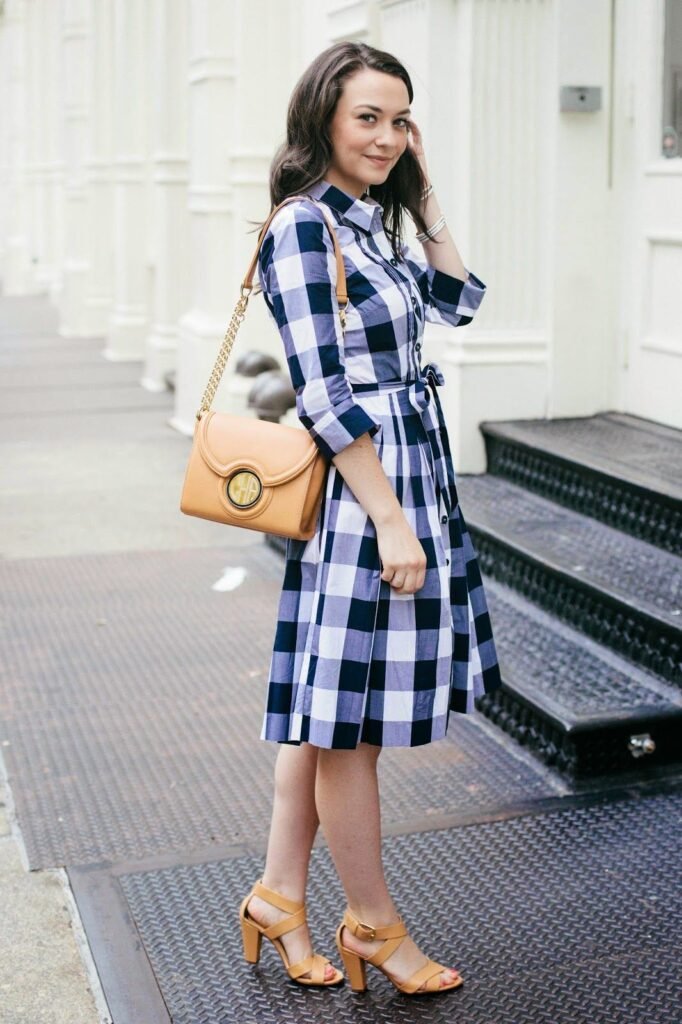 Classic Gingham Shirtdress for Fall