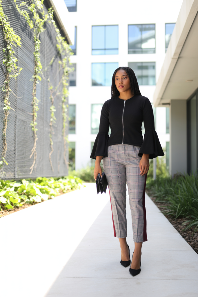 Cozy Sweater and Patterned Trousers Combo
