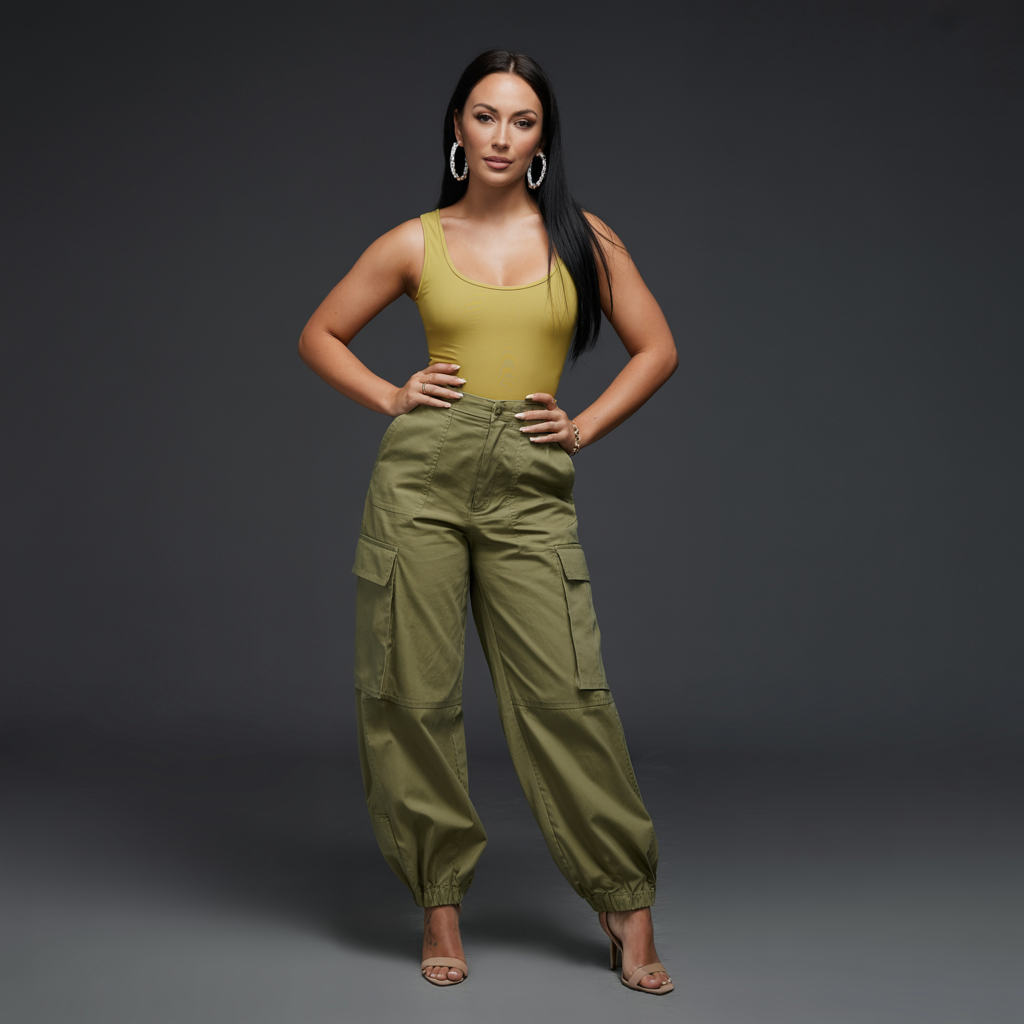 Cargo Pants and Fitted Bodysuit