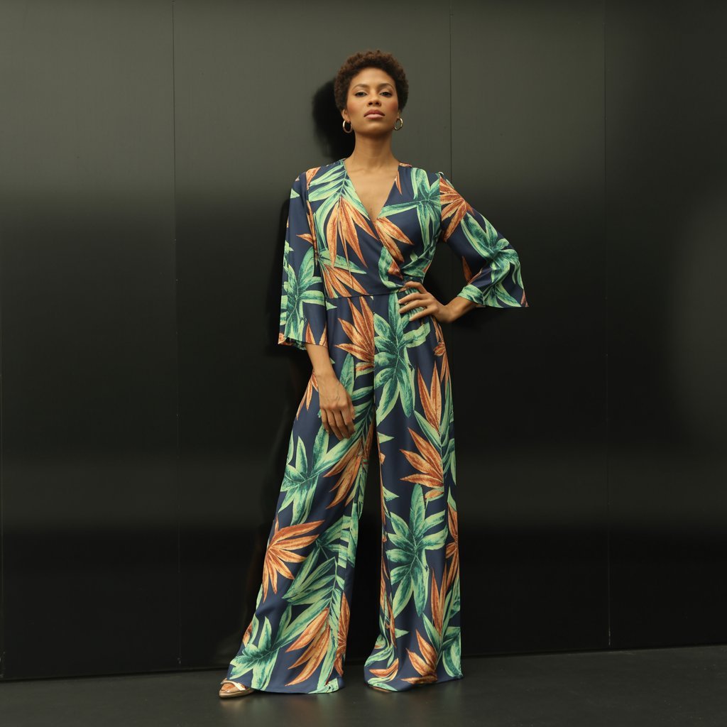 Wrap Top and Wide Palazzo Pants