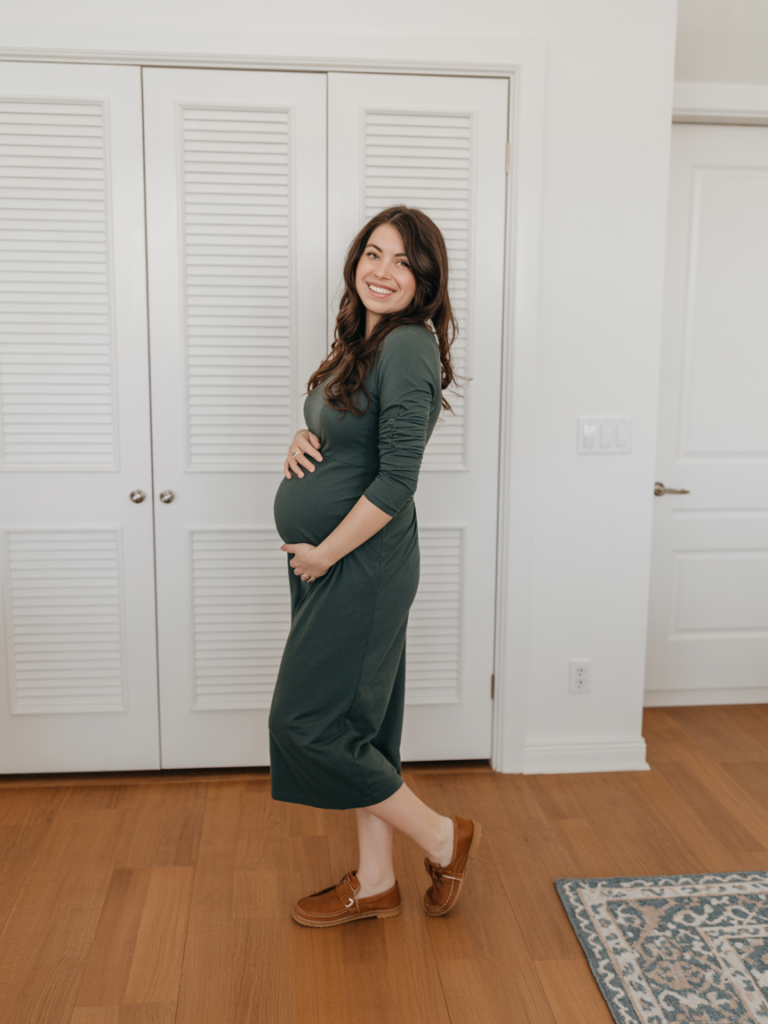 Sleek Forest Green Midi Dress