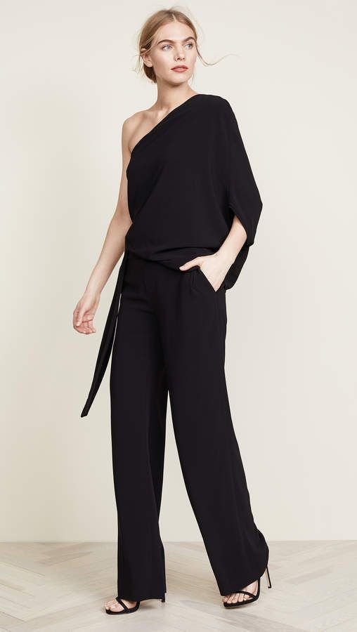 Wide-Leg Jumpsuit with Asymmetric Top