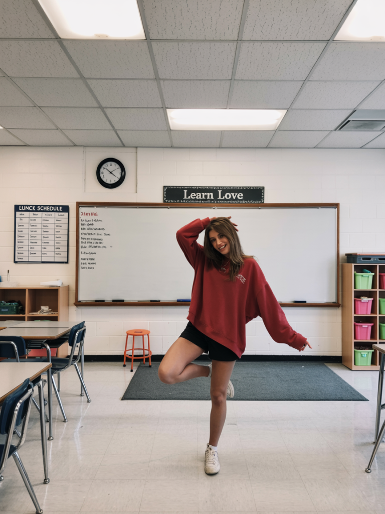 Rust Cardigan and Sneakr Combo