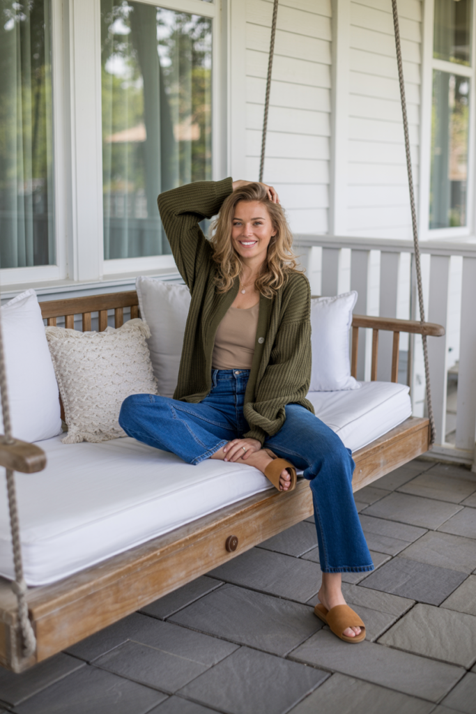 Cozy Cardigan and Denim Combo