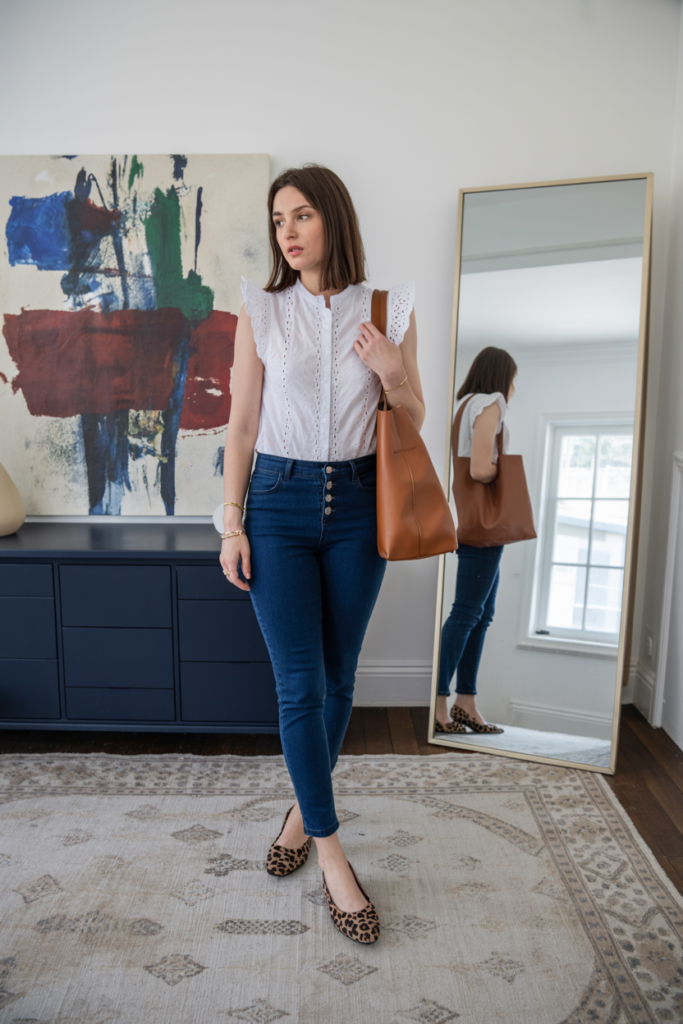 Eyelet Blouse and Dark Denim Duo